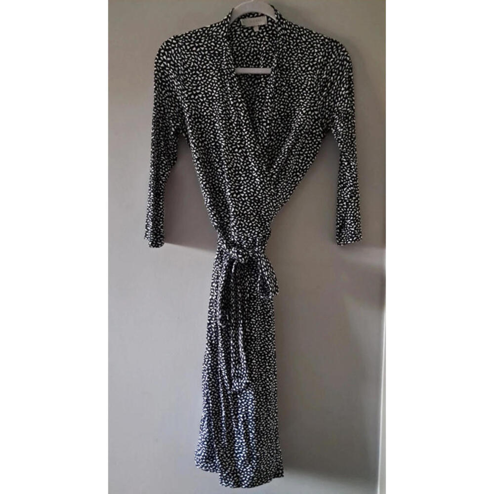 Hobbs black and white wrap dress uk 10 US6 Medium